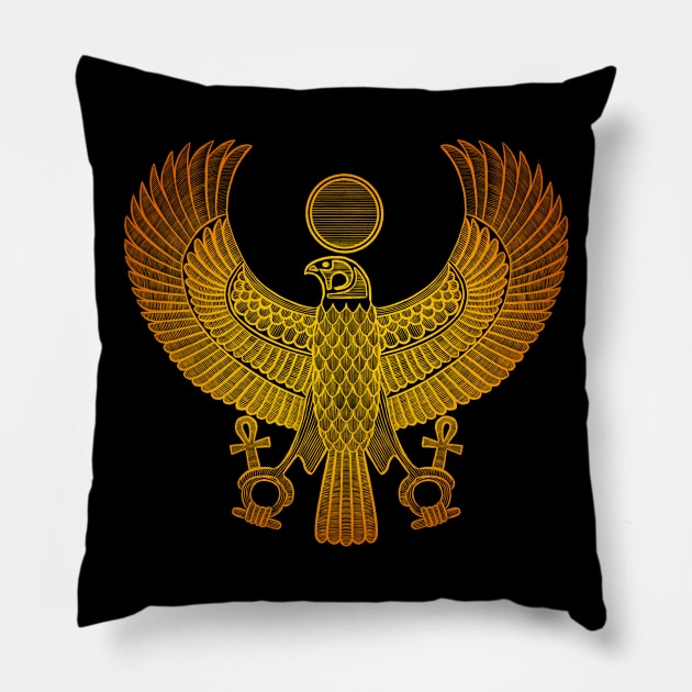 Horus God Pharaohs Ancient Egypt Egyptology Gift Pillow by basselelkadi