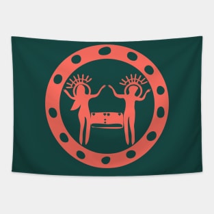 Romantic Cave Paintings of Ancient Alien Astronauts Tapestry