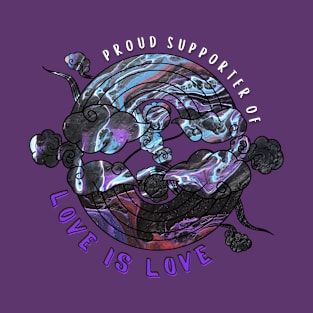 Proud Supporter of Love is Love Rainbows - Violet Galaxy T-Shirt