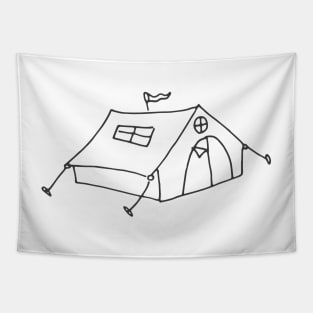 Hand drawn Camping Outdoor Tent Tapestry