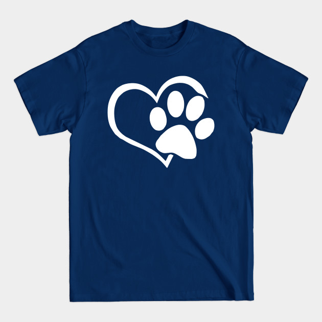 Dog Puppy Shirt - I Love Dogs Paw Print Heart Cute Women Men - Dogs - T-Shirt