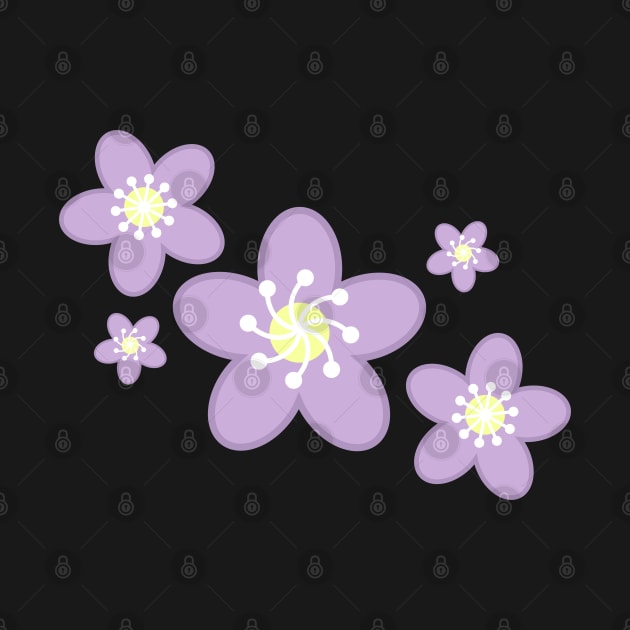 Spring Time Purple Blosom Flower Clusters - Black by Kelly Gigi