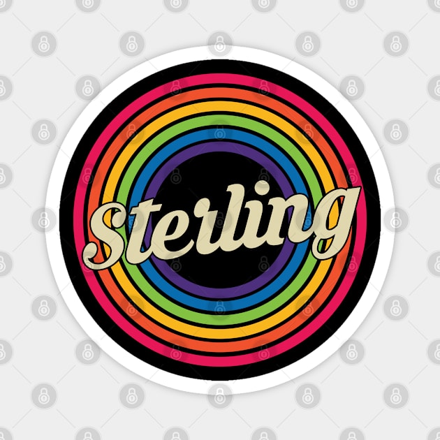 Sterling - Retro Rainbow Style Magnet by MaydenArt