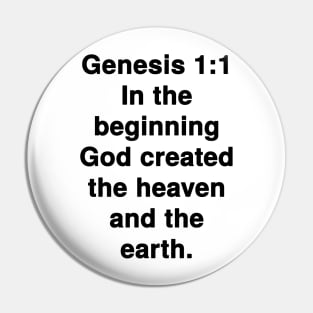 Genesis 1:1 King James Version Bible Verse Typography Pin