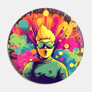 Colourful exploding Guy design for Pride Month: Pin