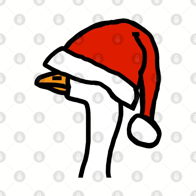 Portrait of a Gaming Goose Wearing Stolen Christmas Santa Hat by ellenhenryart