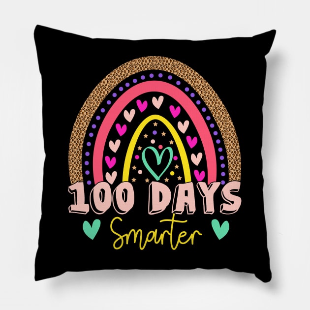 100 Days Smarter Gift For Kids Students And Teacher Pillow by SbeenShirts