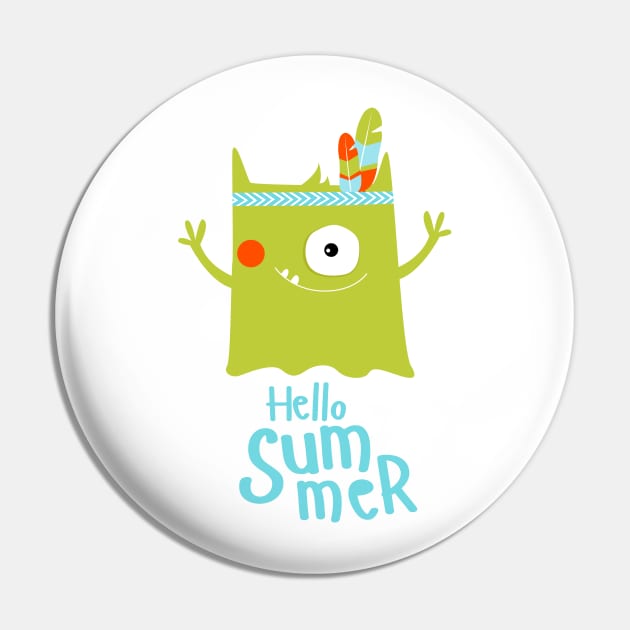 Funny Monster Pin by olya_utchenko