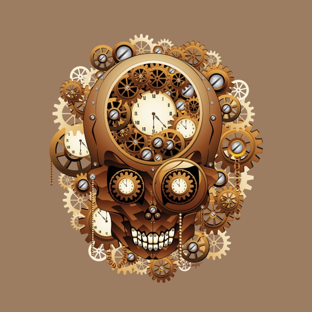 Steampunk Skull Vintage Style by BluedarkArt