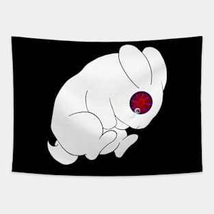 Sad Little Bunny (White) Tapestry