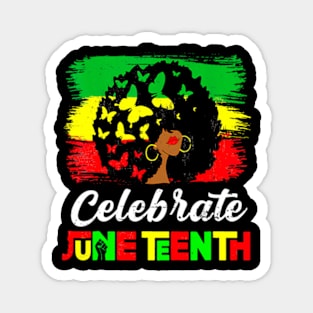 Juneteenth Afro Woman Black Queen African American Melanin Magnet