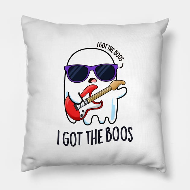 I Got The Boos Cute Halloween Music Ghost Pun Pillow by punnybone