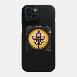 Gold and Purple Fleur De Lis on Lamp Post Phone Case