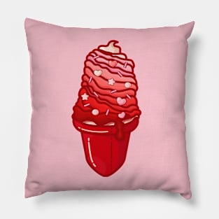 Love Valentine Ice Cream Cone Clipart Pillow