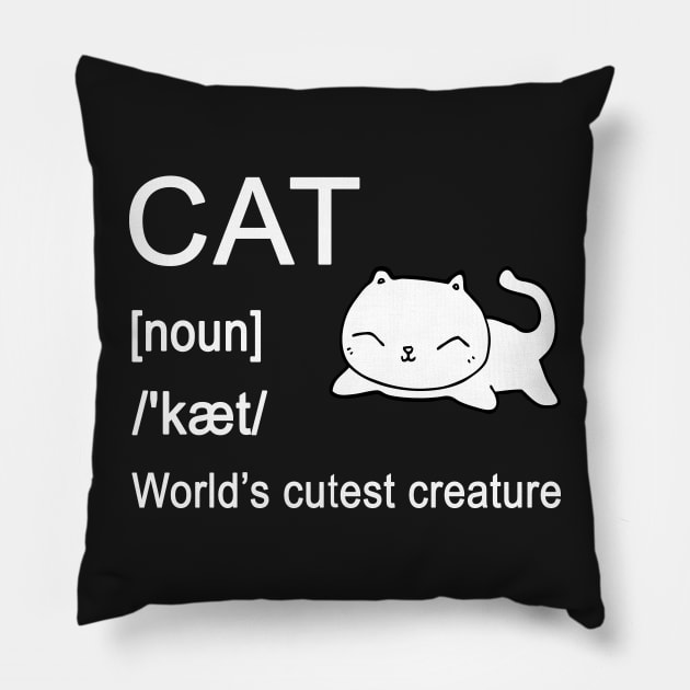 Cat Dictionary Definition, funny shirt for mom, dad, sister, boyfriend, girlfriend, Pillow by Goods-by-Jojo