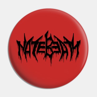 Nate Beaty Death Metal Logo Black Pin