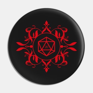 D20 Dice Dungeons Crawler and Dragons Slayer Pin