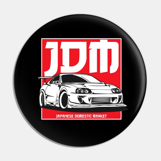 Supra 2JZ JDM Badge Tuning 90s Car Pin by Automotive Apparel & Accessoires