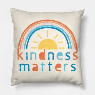 Kindness Matters. Typography Design with Rainbow Pillow