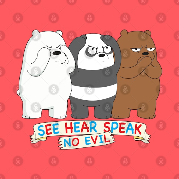 Ice Bear Panda Grizzly No Evil by Plushism