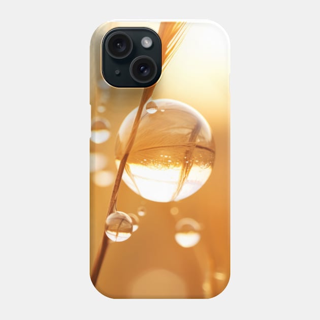 Wheat Water Drop Nature Serene Tranquil Phone Case by Cubebox