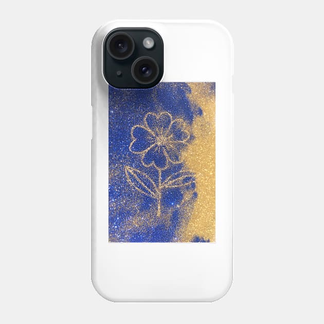 Gold Glitter Flower Phone Case by ZUCCACIYECIBO