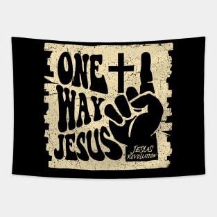 One Way Jesus Vintage Tapestry