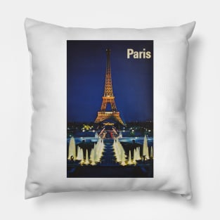 France PARIS Champ de Mars Eiffel Tower Vintage Travel Pillow