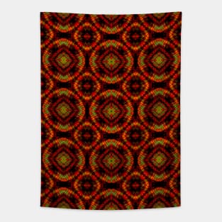 Warm Plaid Rings Tapestry