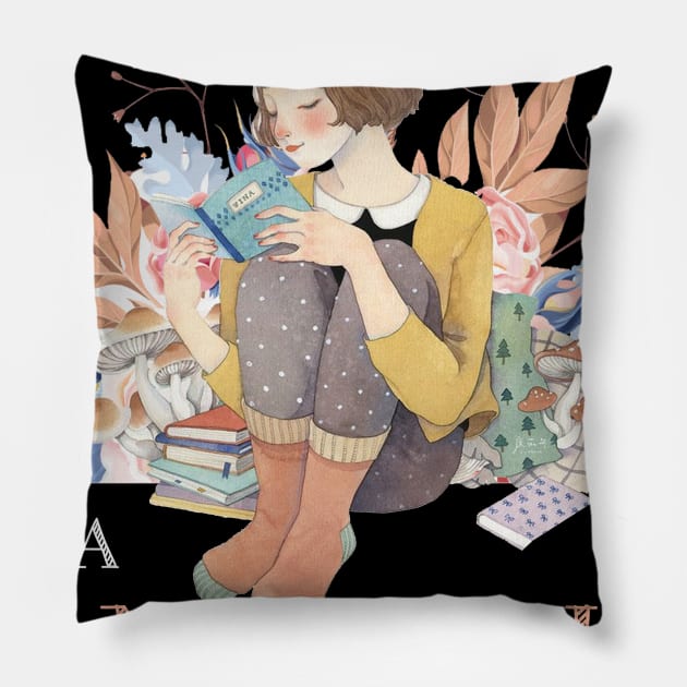 A Well-Read Woman Is A Dangerous Creature Funny Book Lover Pillow by cruztdk5