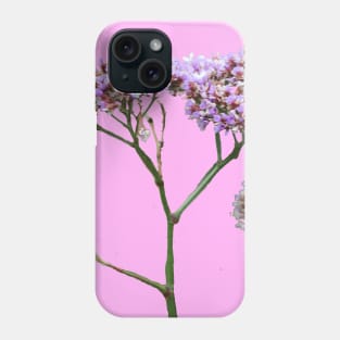 Purple flowers with a baby pink background Phone Case