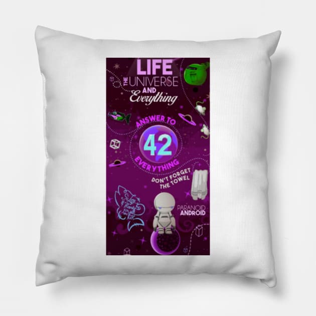 life the universe and everything Pillow by valentinewords