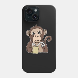 Grumpy little monkey with Coffee Morning Grouch Phone Case