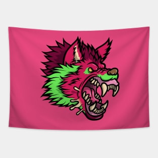 Pink Punk Wolf Tapestry