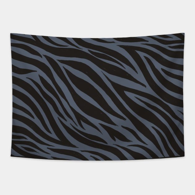 Zebra Print Pattern (BLUE) Tapestry by cecececececelia