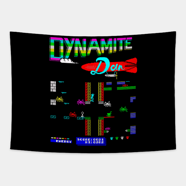 Mod.8 Arcade Dynamite Dan Video Game Tapestry by parashop