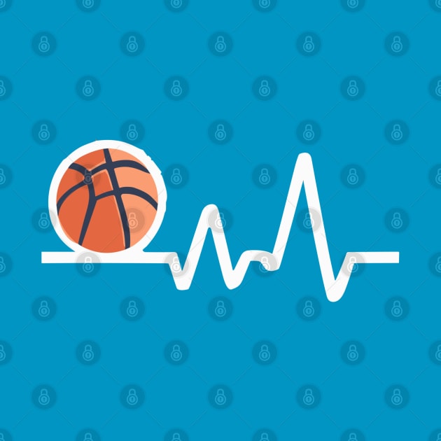 Basketball Love - Basketball Heartbeat Sports Fan by stickercuffs