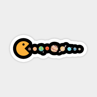 Pacman swallowing planets Magnet