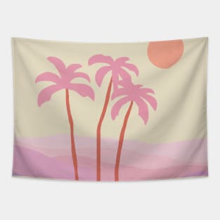 Palm trees sunset Tapestry