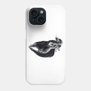 Skull of a cow inversion Phone Case