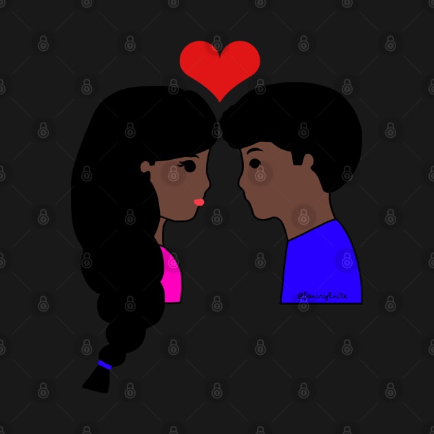 Cute Couple Dark Skin Tone by faiiryliite