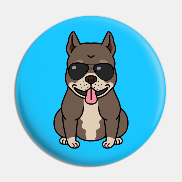 Funny Bulldog Wearing Sun Glasses Pin by Owl Canvas