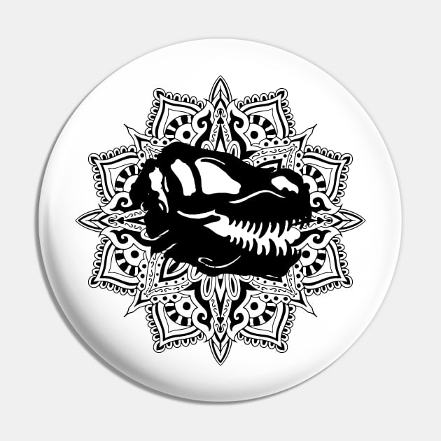 Mandala T Rex Pin by ArtRoute02