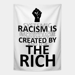 RACISM IS CREATED BY THE RICH (light BG) Tapestry