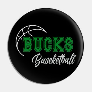 Classic Name Bucks Vintage Styles Green Basketball Pin