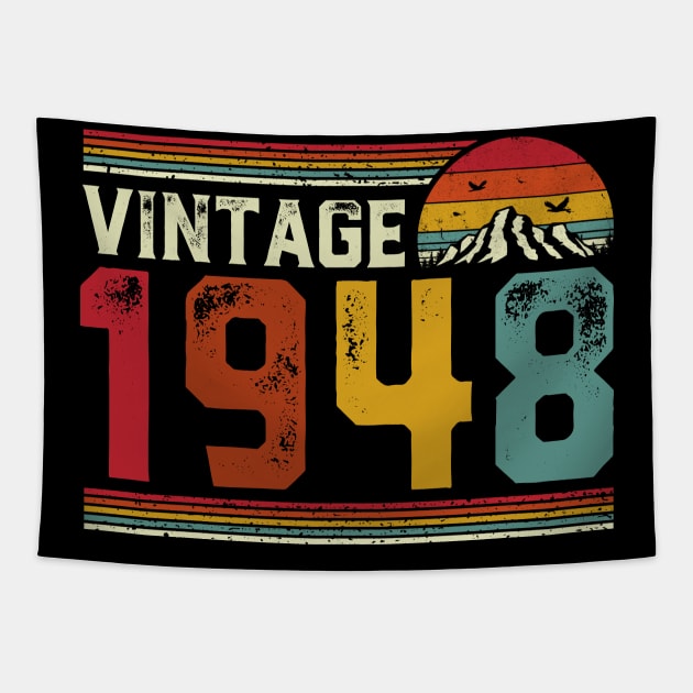 Vintage 1948 Birthday Gift Retro Style Tapestry by Foatui