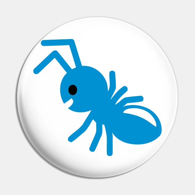 Blue Happy Ant Emoticon Pin by AnotherOne