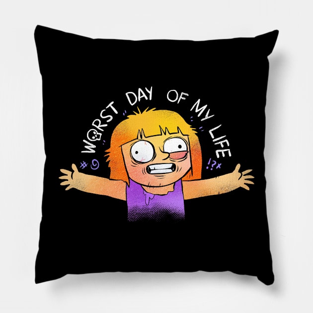 Worst Day version 1 Pillow by salihgonenli