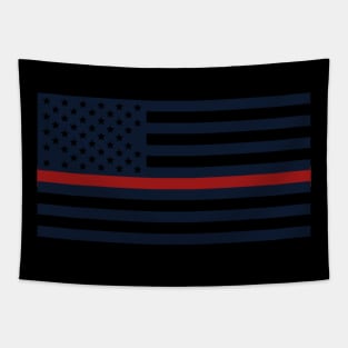 US Flag Firefighters line Tapestry