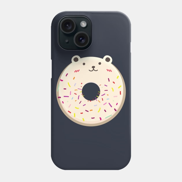 White bear cute donut with sprinkles Phone Case by InkyArt